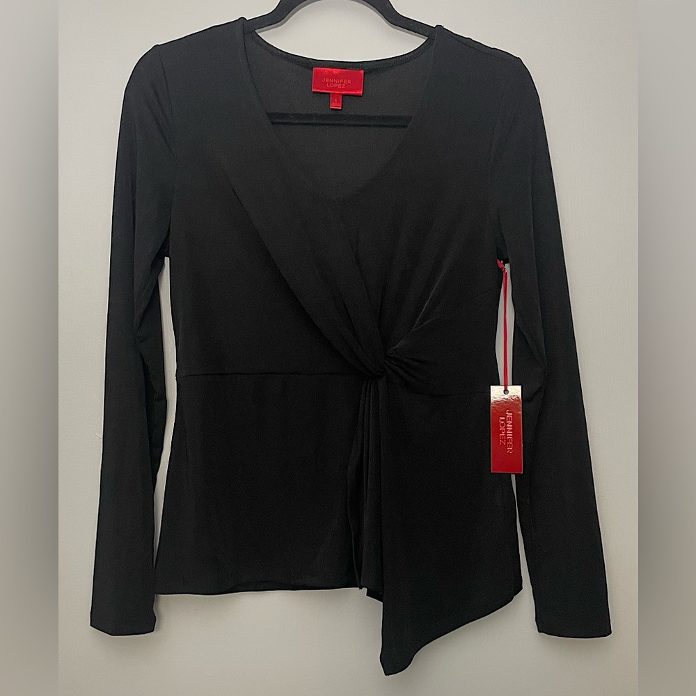 JENNIFER LOPEZ Black Twist-Front Top Sz. S - NWT